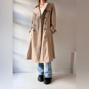 90s 'London Fog' Classic Beige Trench Coat | XL | French Girl
